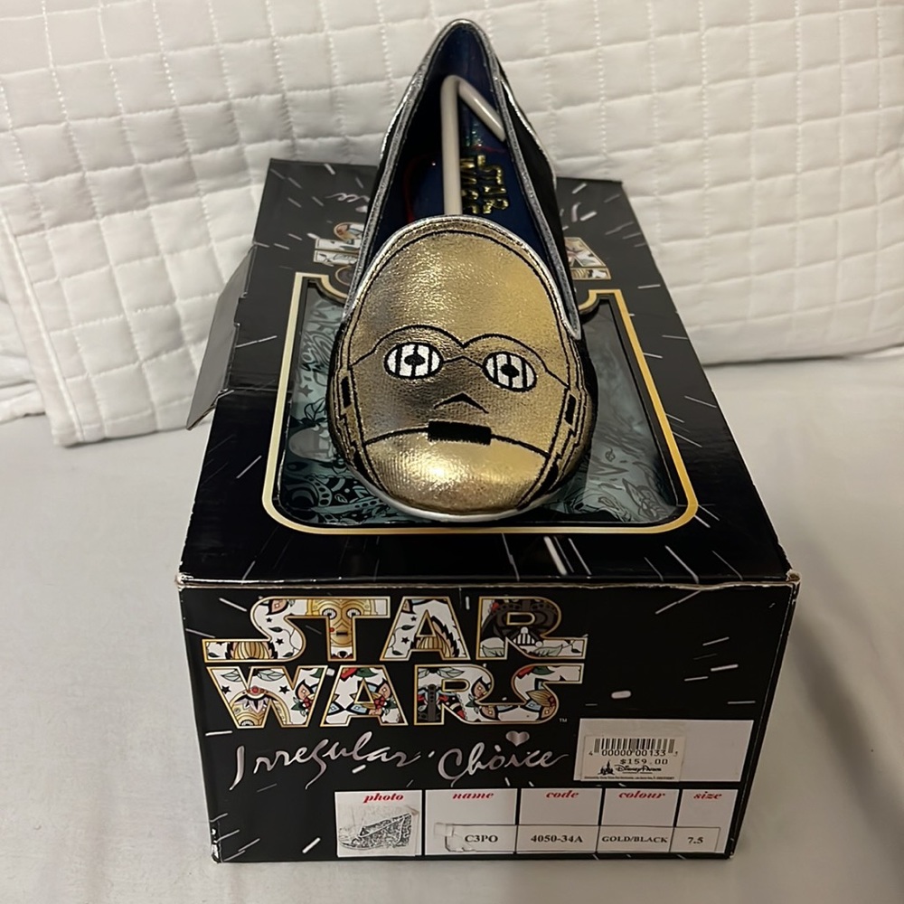 Irregular Choice x Disney Star Wars C3PO Women's Loafer in Gold and Black New - Picture 5 of 8